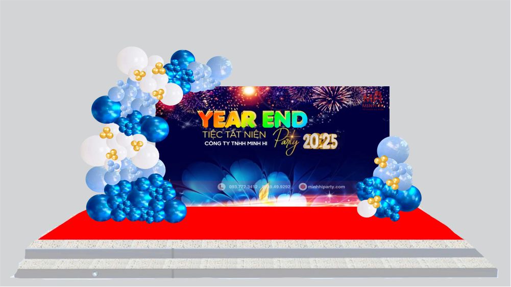 mau thiet ke trang tri tiec tat nien dep 2025 trang trí sân khấu tiệc tất niên cho công ty ngoài trời