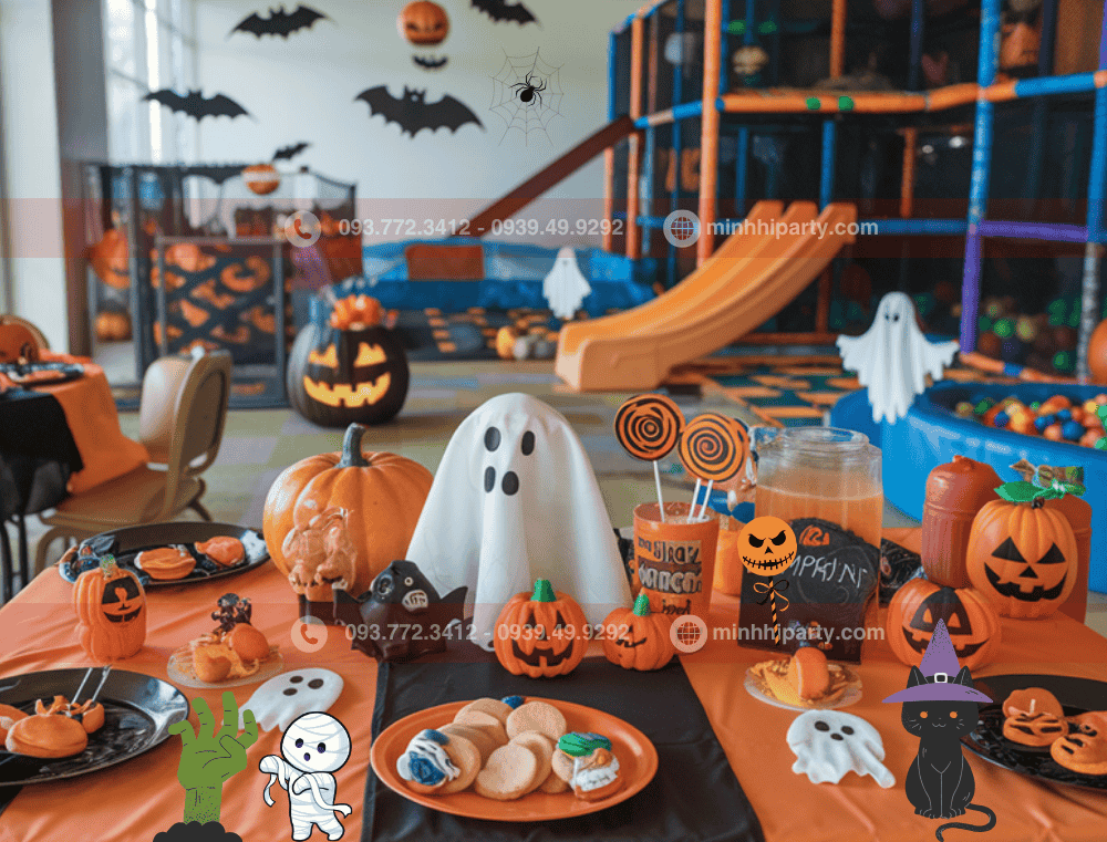 Decor Halloween cho bé ở khu vui chơi