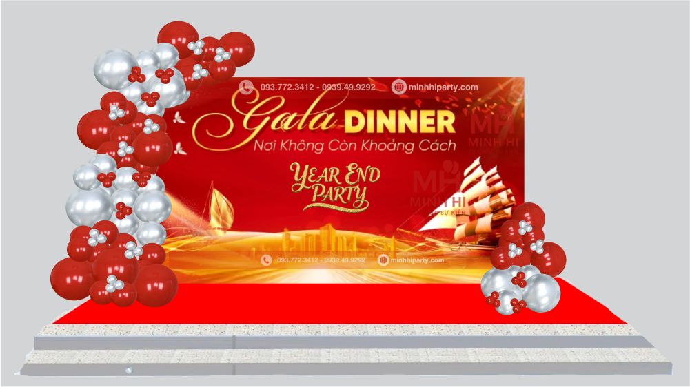 mau trang tri tiec tat nien cuoi nam thiết kế trang trí backdrop tiệc tất niên online với tiểu cảnh đơn giản