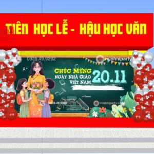 minhhiparty.com trang tri ngay nha giao 91 scaled Hình ảnh thiết kế trang trí backdrop 20-11 - Mẫu trang trí bảng 20 11