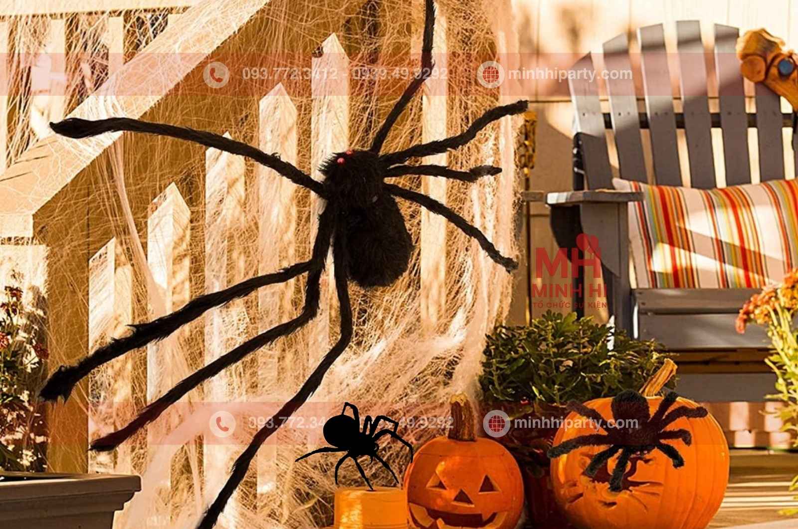 nhen trang tri halloween do trang tri halloween phụ kiện trang trí halloween với nhện mô hình