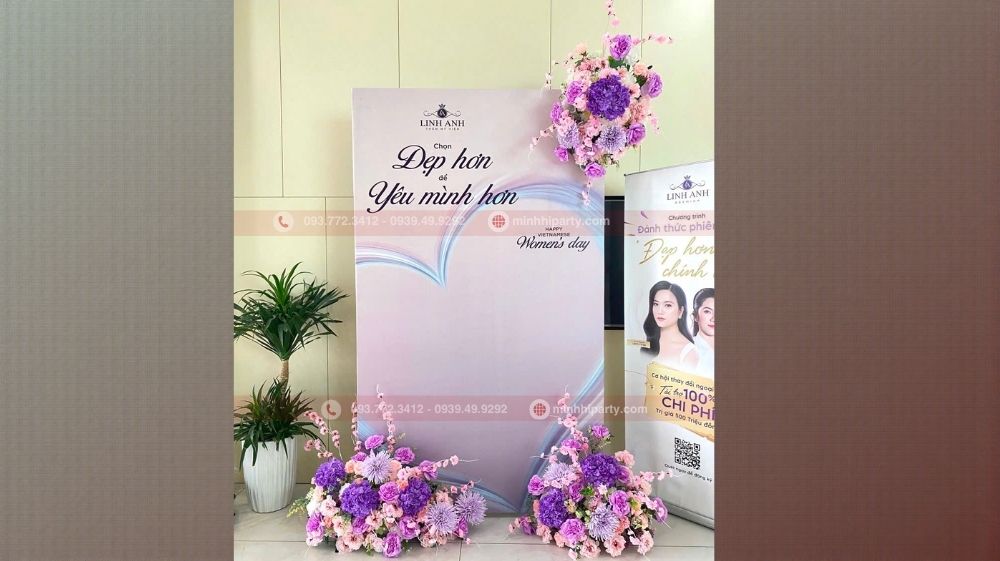 trang tri 20 10 cho tham my vien linh anh tron goi 11 Trang trí 20/10 chi nhánh Bình Dương chi nhánh của TMV Linh Anh