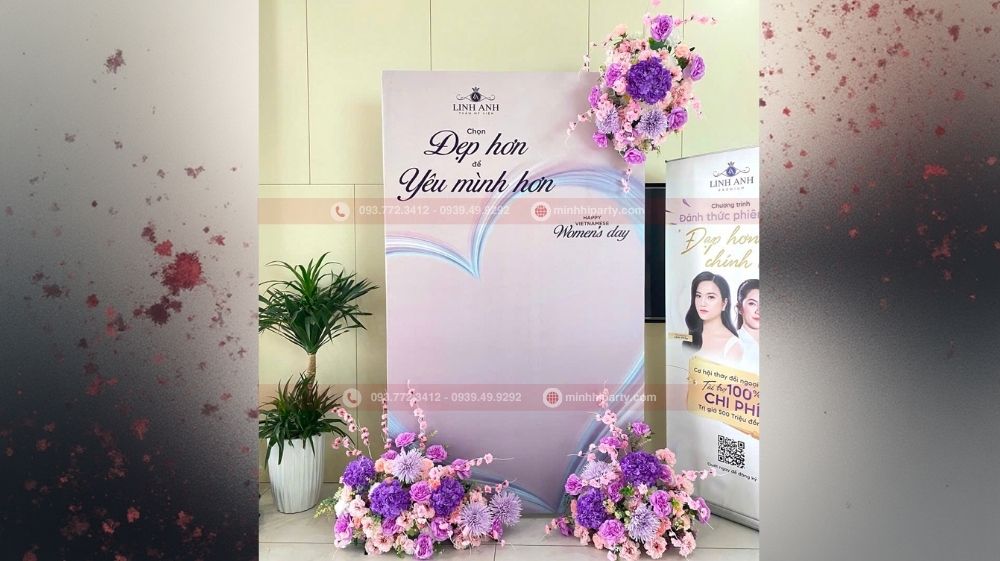 trang tri 20 10 cho tham my vien linh anh tron goi 7 Trang trí 20/10 chi nhánh Biên Hòa Linh Anh