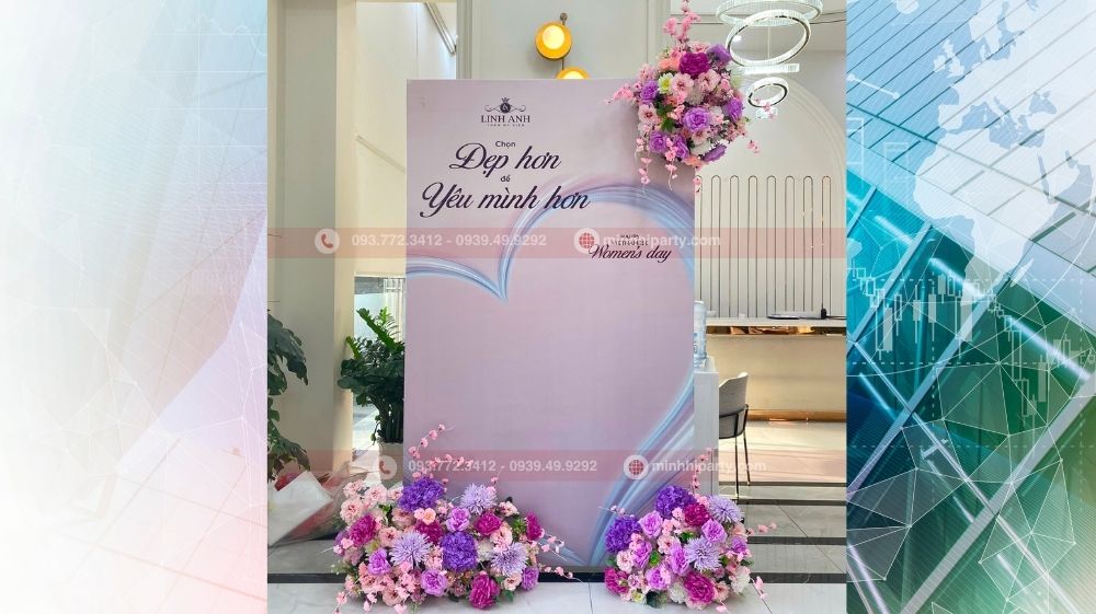 trang tri 20 10 cho tham my vien linh anh tron goi 9 Mẫu trang trí 20/10 cho thẩm mỹ viện Linh Anh trọn gói