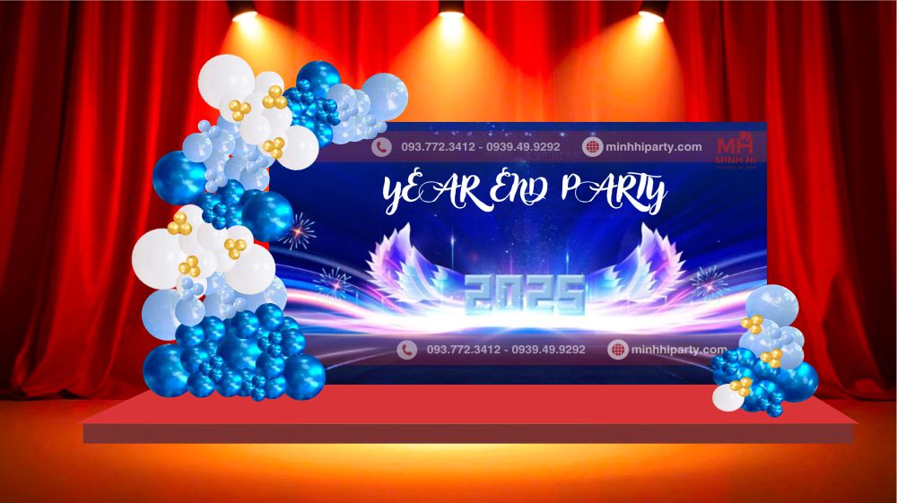 trang tri backdrop bong bong cho san khau tiec tat nien 3 Trang trí sân khấu tiệc tất niên cho công ty - hiện đại