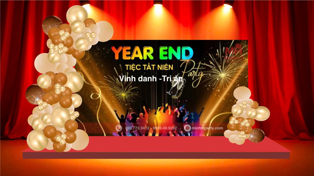 trang tri backdrop san khau tat nien sang trong 6 Trang trí sự kiện tất niên chủ đề ''vinh danh-tri ân''