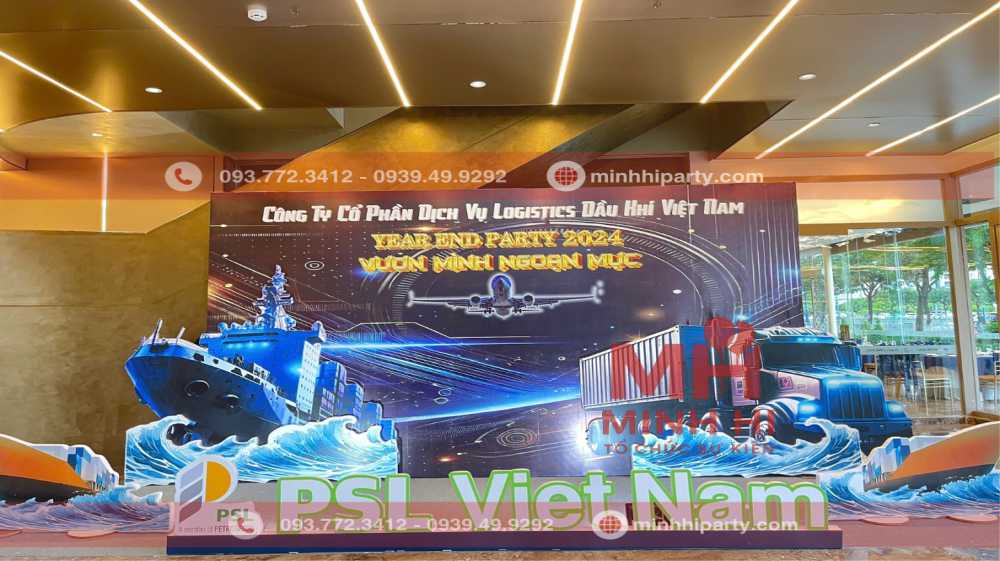 Trang trí background tất niên cho tập đoàn dầu khí