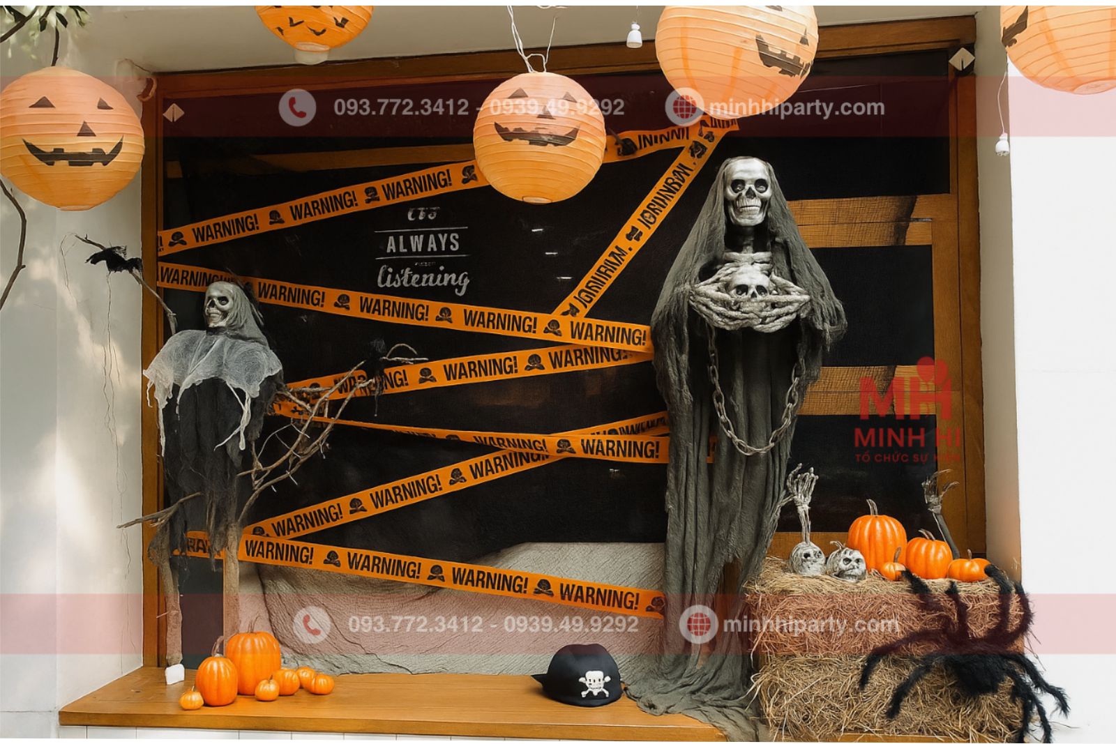 trang tri background halloween kinh di 1 Dịch vụ trang trí background halloween chủ đề kinh dị