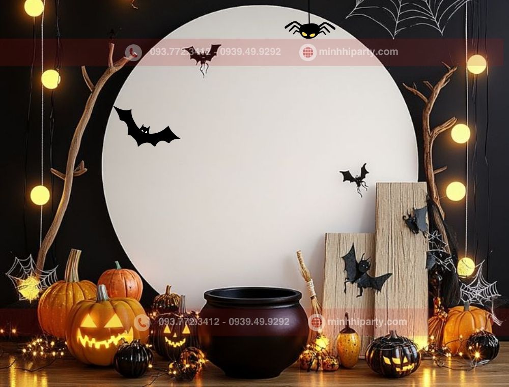 Dịch vụ trang trí tiểu cảnh Halloween cho nhà hàng cới tiểu cảnh