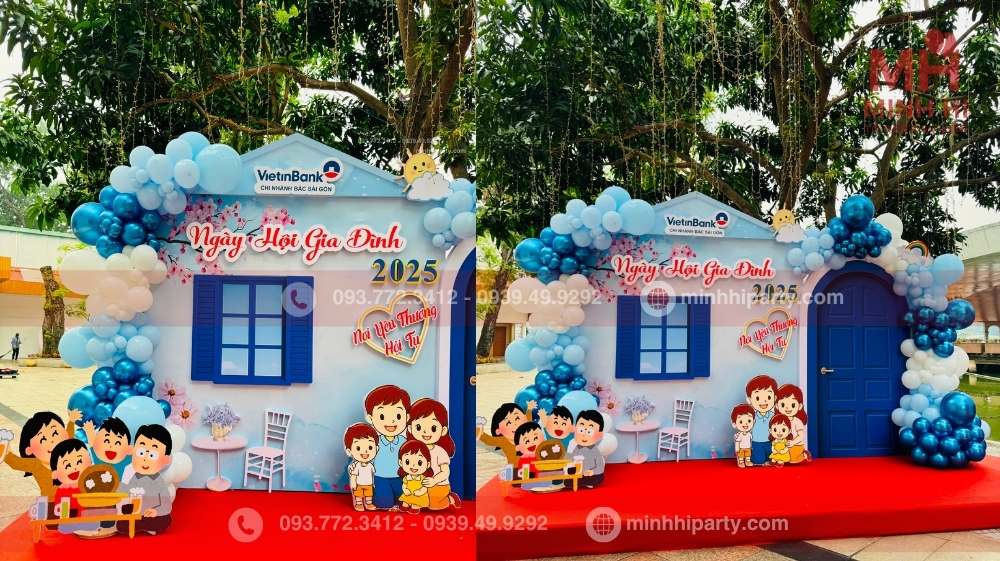 Trang trí sân khấu ngày hội gia đình cho Vietinbank