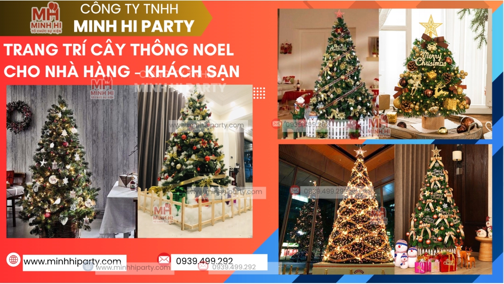2025 trang tri cay thong noel cao cap nha hang khach san Dịch vụ trang trí cây thông Noel cho nhà hàng khách sạn 2025