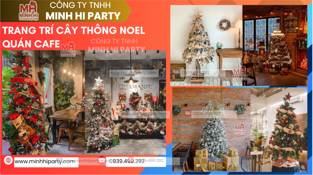 2025 trang tri cay thong noel quan cafe Trang trí noel 2025 - Trang trí cây thông Noel quán cafe
