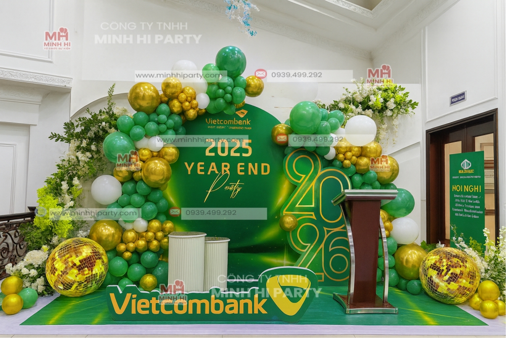 backdrop su kien tat nien 2025 cua vietcombank minhihiparty Backdrop sự kiện tất niên 2025 của Vietcombank