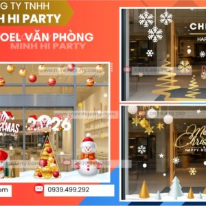Dán decal noel văn phòng công ty 2025