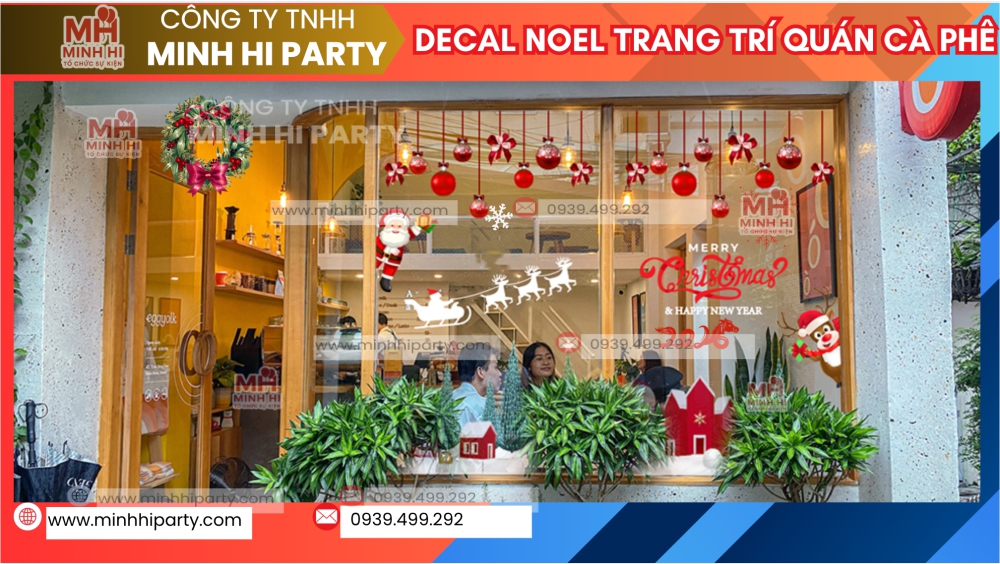Decal noel cho quán cà phê mới nhất 2025