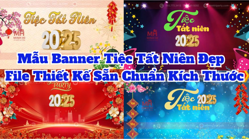 Dịch vụ thiết kế trang trí banner tiệc tất niên chuyên nghiệp