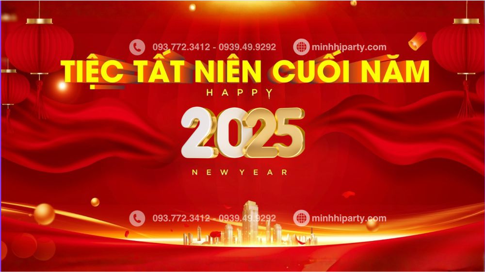 Ý tưởng thiết kế Banner tiệc tất niên theo phong cách sang trọng và nổi bật