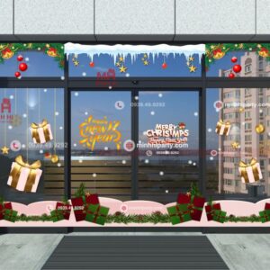 Thiết kế decal dán kính căn hộ chung cư trang trí noel 2025
