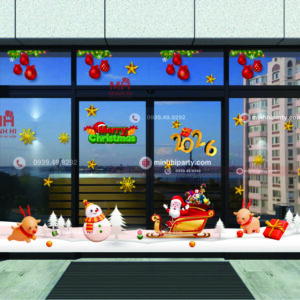 mẫu decal noel 2025 mã số 23 do Minh Hi Party thực hiện
