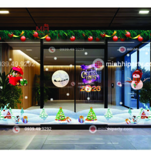 Hình ảnh mẫu thiết kế decal Noel 2025 mới nhất do Minh Hi Party thực hiện