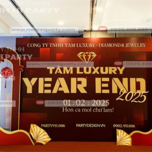 mau trang tri year end party 2025 cho tam luxury Mẫu trang trí year end party cho Tâm Luxury