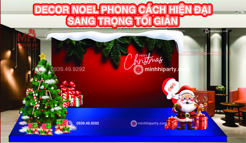 minh hi party decor noel phong cach hien dai sang trong toi gian Decor noel 20245 phong cách hiện đại