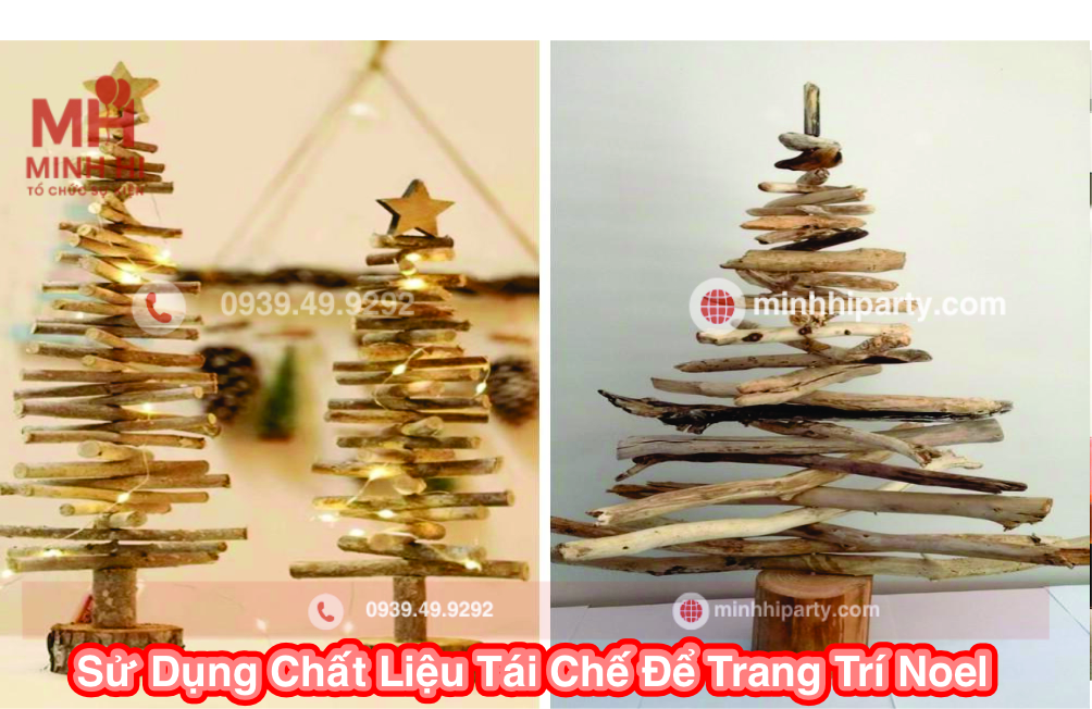 minh hi party su dung chat lieu tai che de trang tri Noel Trang trí Noel thân thiện với môi trường - Ý tưởng sử dụng chất liệu tái chế để trang trí Noel