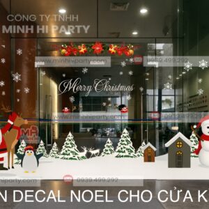 minhhiparty dan decal noel cho cua kinh Minh Hi Party dán decal Noel cho cửa kính