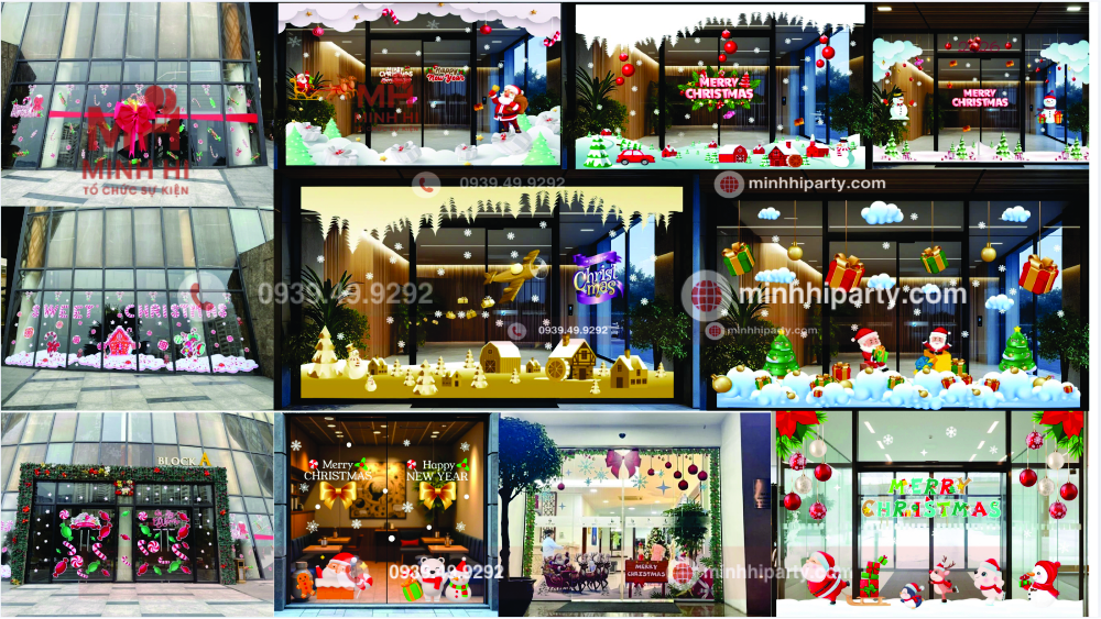 Bộ sưu tập decal dán kính trang trí Noel 2025