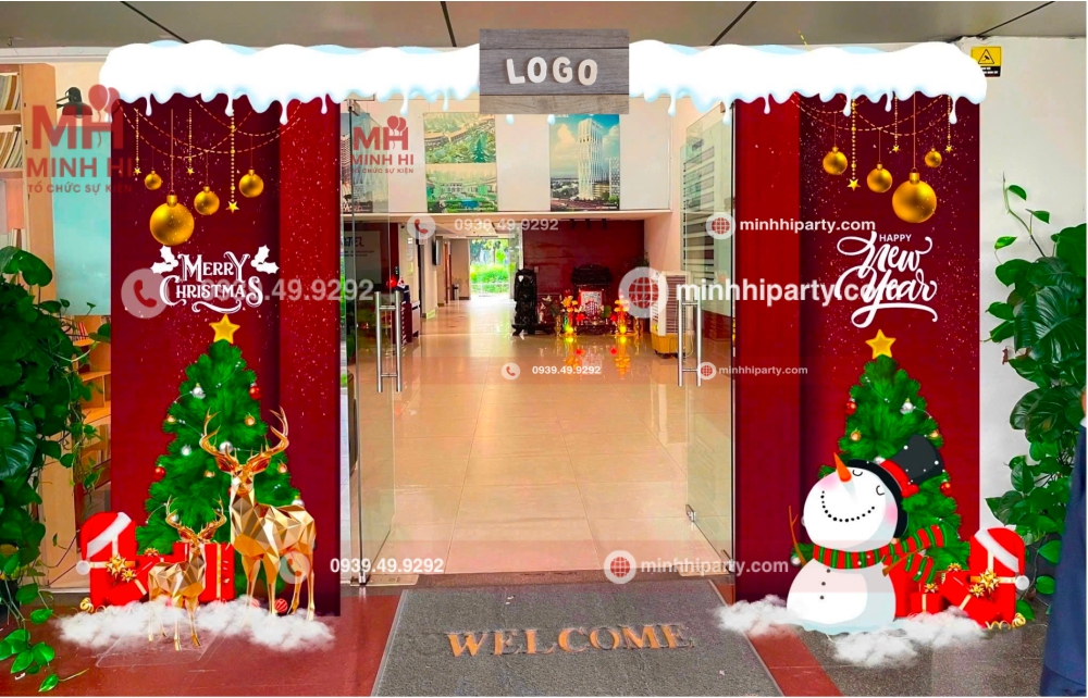 minhhiparty decor cong cho noel 2025 Decor cổng chào Noel 2025