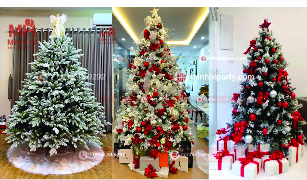 minhhiparty goi y mau cay thong noel phu tuyet trang trang tri 2025 Minh Hi Party gợi ý mẫu cây thông Noel phủ tuyết trang trí 2025