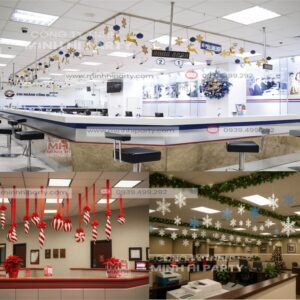 Trang trí Noel trên trần văn phòng công ty