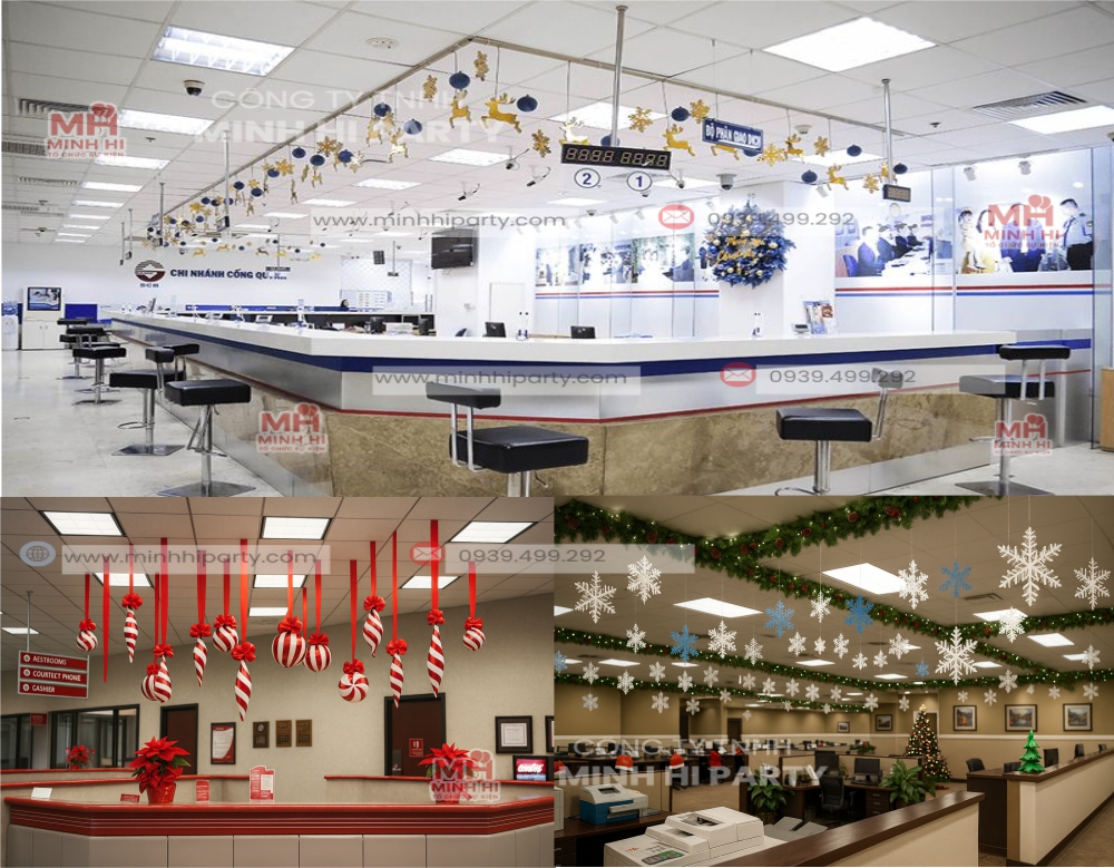 minhhiparty trang tri noel tren tran van phong cong ty Trang trí Noel trên trần văn phòng công ty