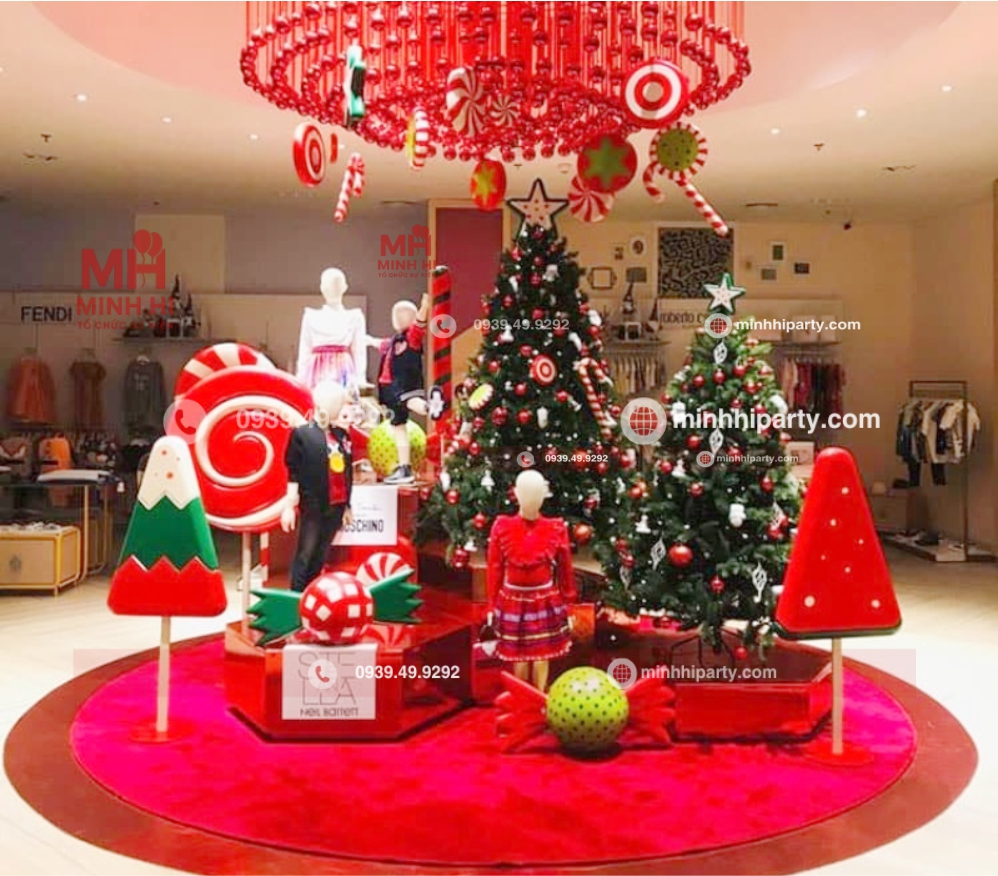 minhhiparty trang tri noel trong cua hang thoi gian Dịch vụ trang trí noel 2025 tại cửa hàng, siêu thị, trung tâm thương mại