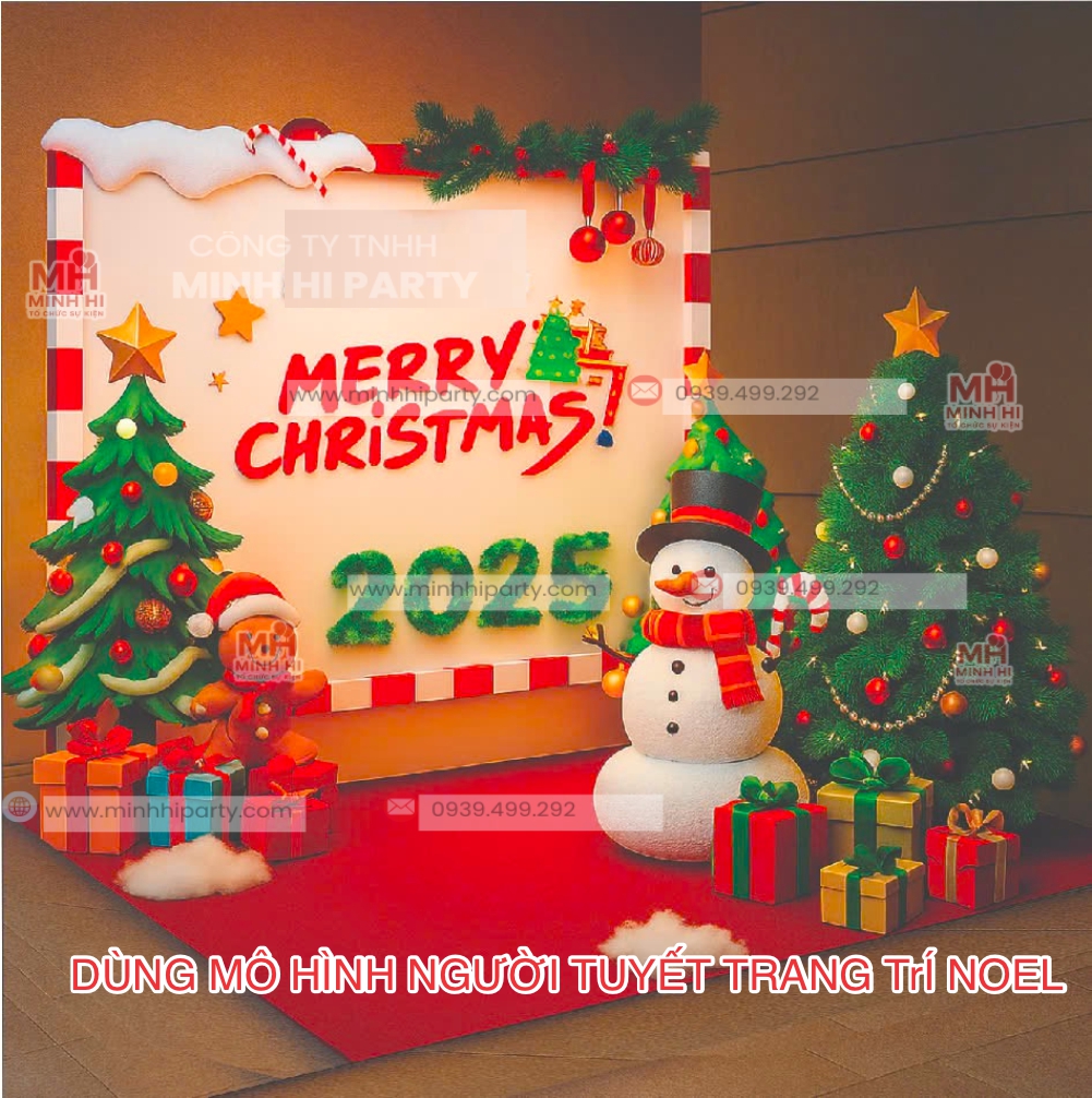 minhhiparty trang tri noel van phong voi mo hinh nguoi tuyet Trang trí Noel văn phòng với mô hình người tuyết