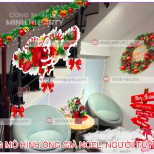 minhhiparty trang tri noel van phong voi mo hinh ong gia noel nguoi tuyet Mô hình ông già Noel, người tuyết trang trí văn phòng