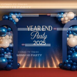 photobooth chup anh tat nien 2025 tone xanh duong sang trong Photobooth chụp ảnh sự kiện tất niên 2025 do Minh Hi Party gợi ý