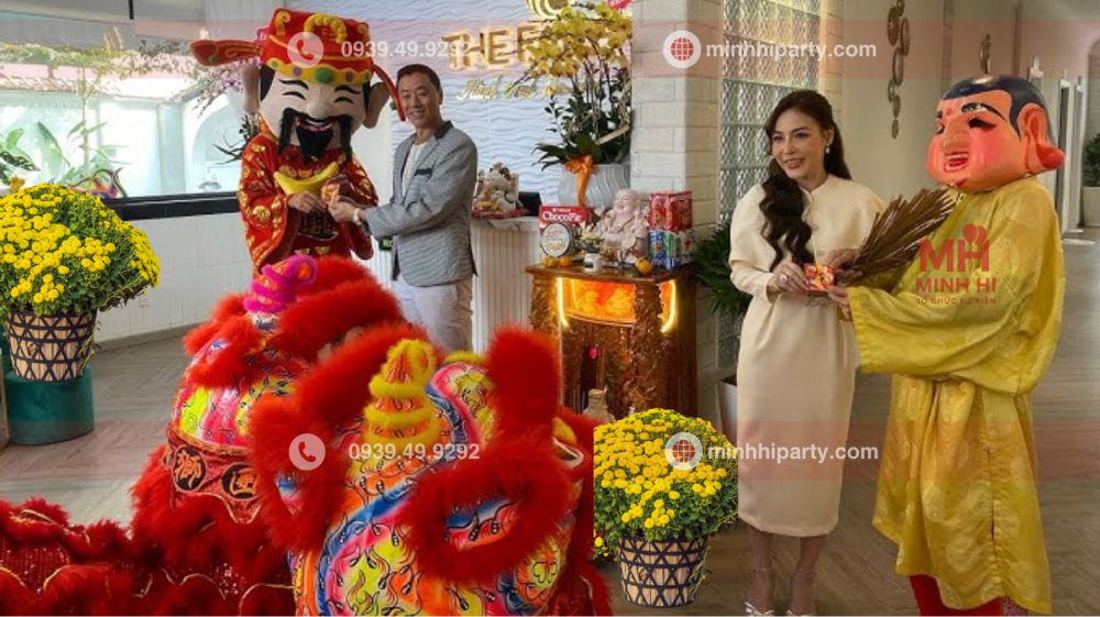 than tai ong dia xong dat ngay tet cho cua hang khai xuan 2026 Múa lân khai trương trọn gói bao gồm dịch vụ thần tài - ông địa