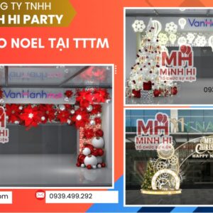 Thi công cổng chào Noel 2025 tại trung tâm thương mại