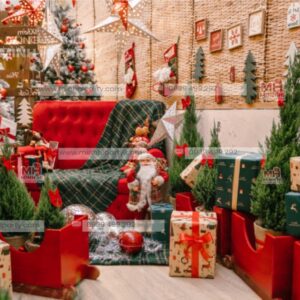 tieu canh noel 2025 quan ca phe chu de ong gia noel va rung thong Tiểu cảnh Noel 2025 tại quán cà phê chủ đề ông già Noel và rừng thông