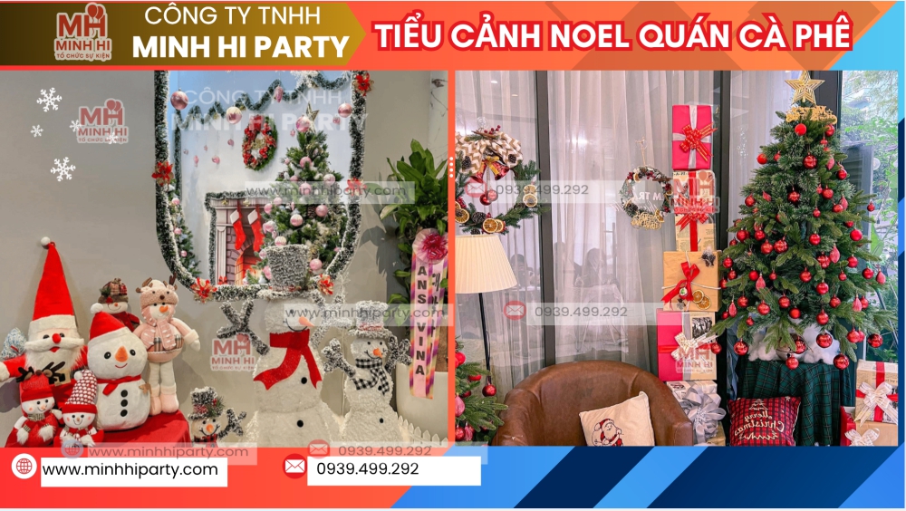 Tiểu cảnh Noel 2025 quán cà phê