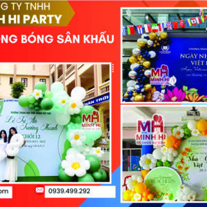 Dịch vụ trang trí bong bóng sân khấu 20-11 do Minh Hi Party cung cấp