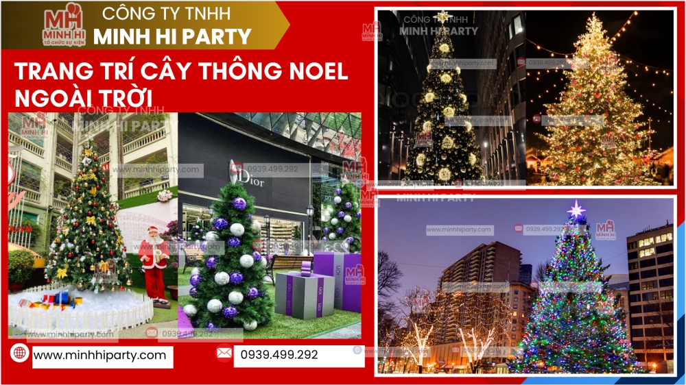 trang tri cay thong noel 2025 ngoai troi Các mẫu trang trí cây thông noel 2025 ngoài trời