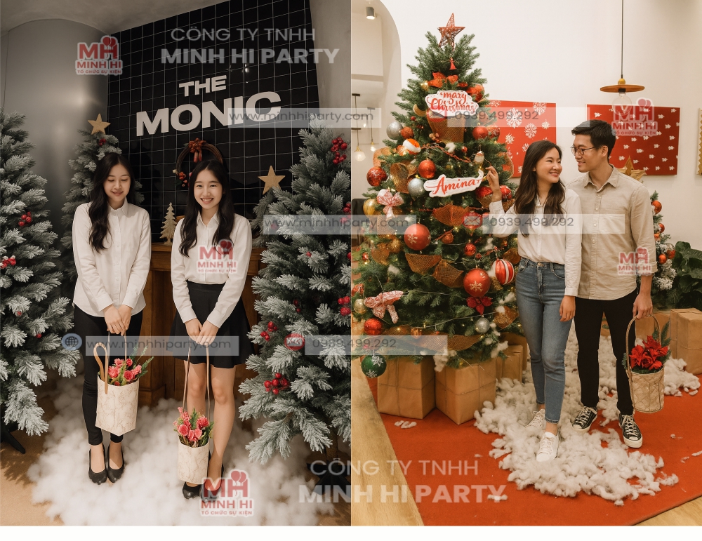 trang tri cay thong noel cho quan cafe Trang trí cây thông cho quán càfe