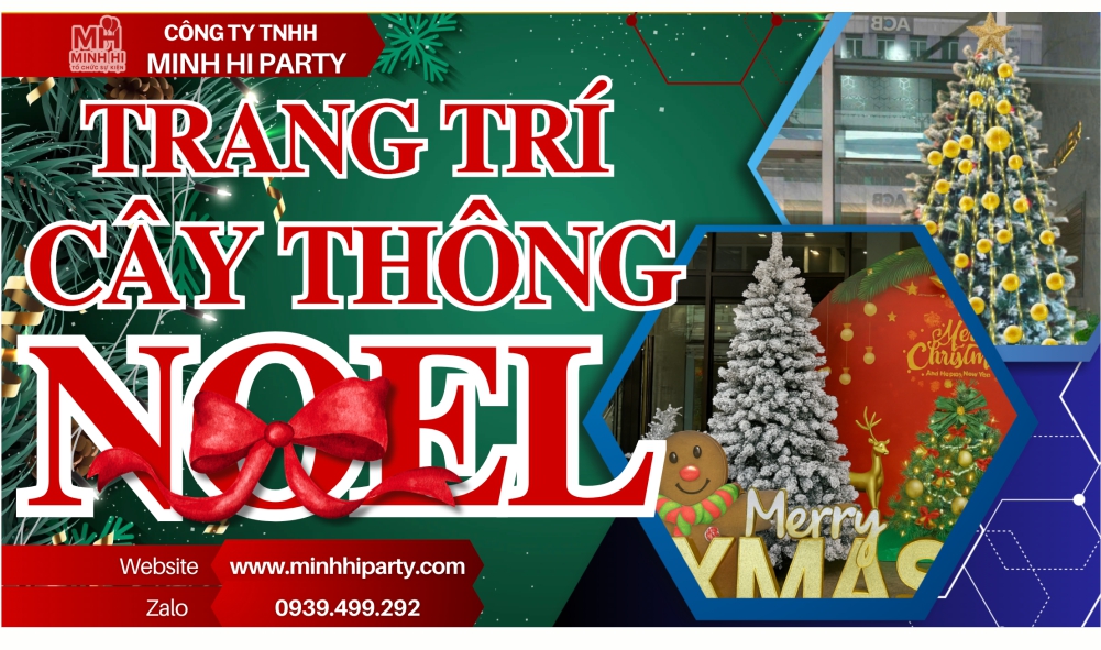 trang tri cay thong noel minhhiparty Trang trí cây thông noel - Dịch vụ trang trí Noel do Minh Hi Party cung cấp
