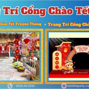 Thiết kế trang trí cổng chào xuân 2026 theo xu hướng truyền thống và hiện đại