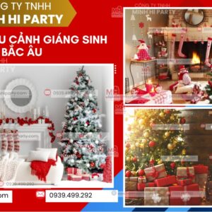 Trang trí tiểu cảnh giáng sinh 2025 phong cách Bắc Âu