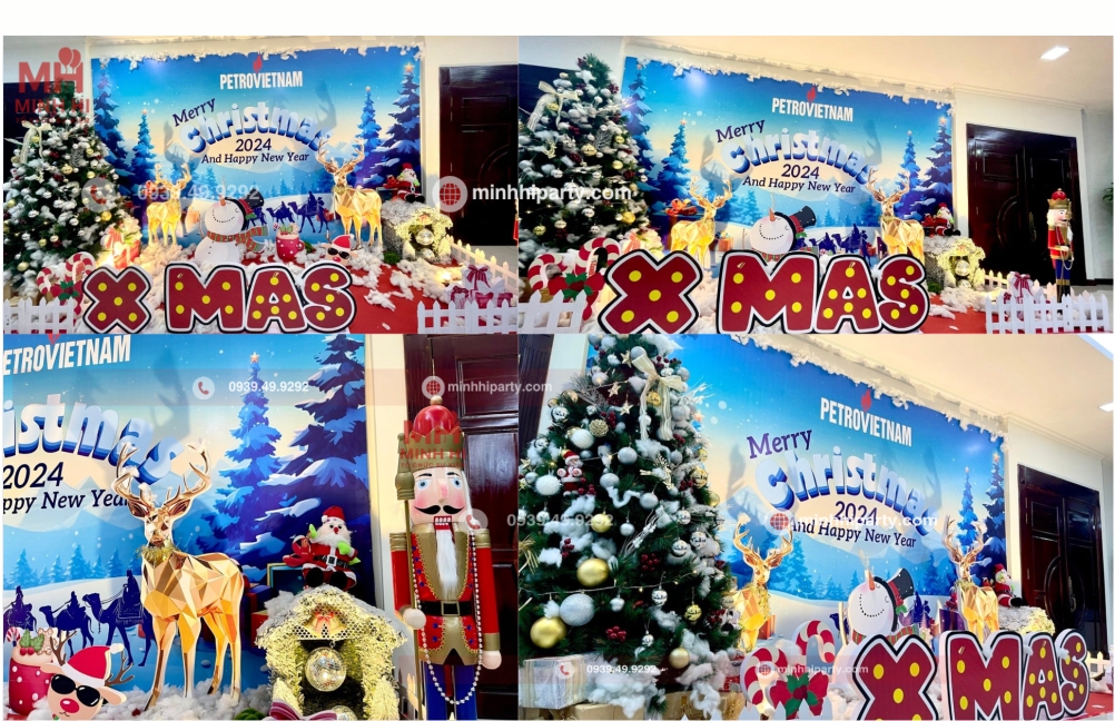 trang tri noel cho cong ty petrovietnam do minhhparty thuc hien 2024 Trang trí Noel trọn gói cho công ty dầu khí Petro Việt Nam do Minh Hi Party thực hiện
