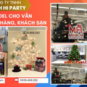 Trang trí Noel 2025 cho văn phòng nhà hàng khách sạn - Dịch vụ trang trí Noel trọn gói tại Minh Hi Party