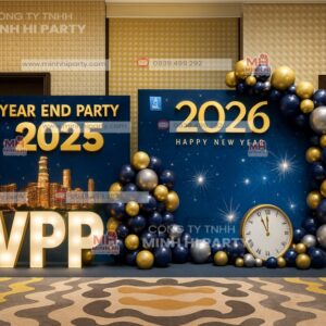 trang tri tat nien 2025 phong cach gold luxury anh kim sang trong Trang trí tất niên phong cách Gold Luxury ánh kim sang trọng